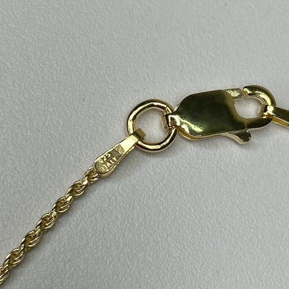 14K Yellow Gold Diamond Cut Luxury Rope Chain Necklace over Real Silver DURABLE - Picture 7 of 8